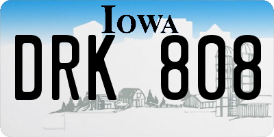 IA license plate DRK808
