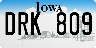 IA license plate DRK809