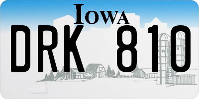 IA license plate DRK810