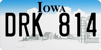 IA license plate DRK814
