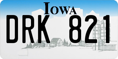 IA license plate DRK821