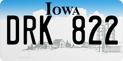 IA license plate DRK822