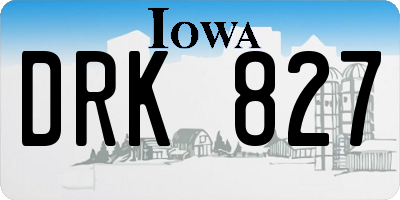 IA license plate DRK827