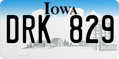 IA license plate DRK829