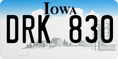 IA license plate DRK830