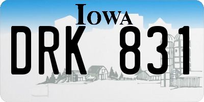 IA license plate DRK831