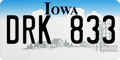 IA license plate DRK833