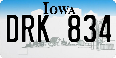 IA license plate DRK834