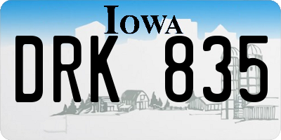 IA license plate DRK835