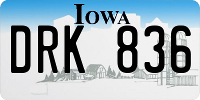 IA license plate DRK836