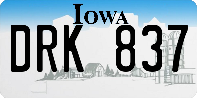 IA license plate DRK837