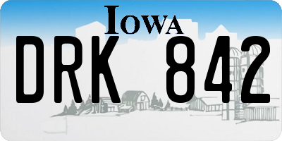 IA license plate DRK842
