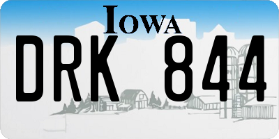 IA license plate DRK844