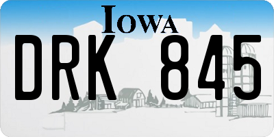 IA license plate DRK845