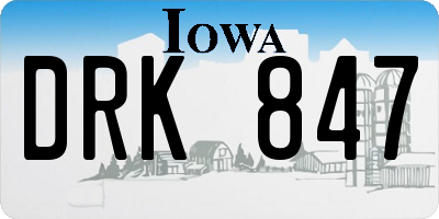 IA license plate DRK847