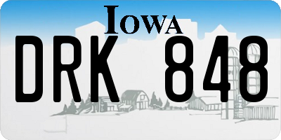 IA license plate DRK848