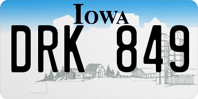 IA license plate DRK849