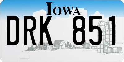 IA license plate DRK851