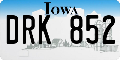 IA license plate DRK852