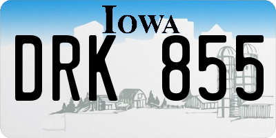 IA license plate DRK855