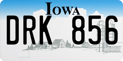 IA license plate DRK856