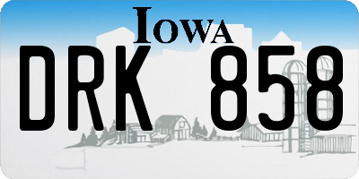 IA license plate DRK858