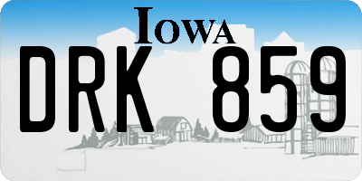 IA license plate DRK859