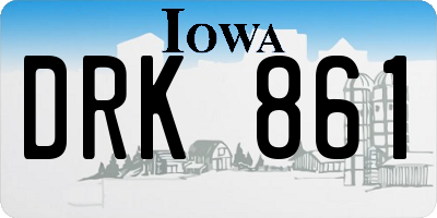 IA license plate DRK861