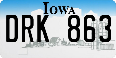 IA license plate DRK863