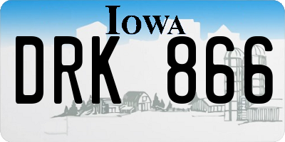 IA license plate DRK866