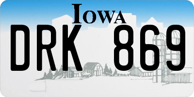 IA license plate DRK869