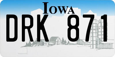 IA license plate DRK871