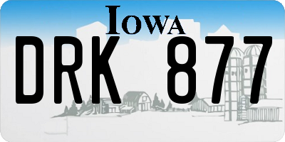 IA license plate DRK877