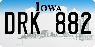 IA license plate DRK882