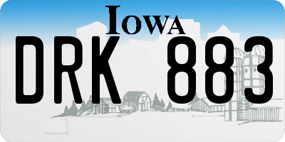 IA license plate DRK883