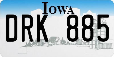 IA license plate DRK885