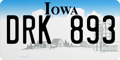 IA license plate DRK893