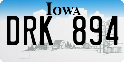 IA license plate DRK894