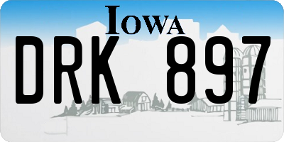 IA license plate DRK897