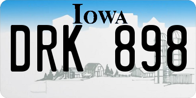 IA license plate DRK898
