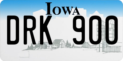IA license plate DRK900