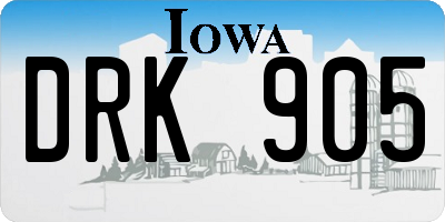 IA license plate DRK905