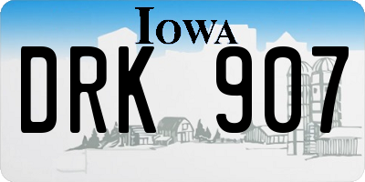 IA license plate DRK907