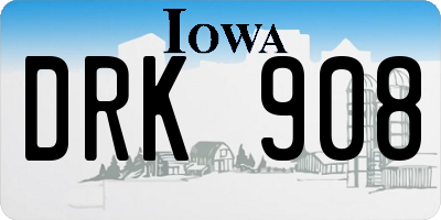 IA license plate DRK908