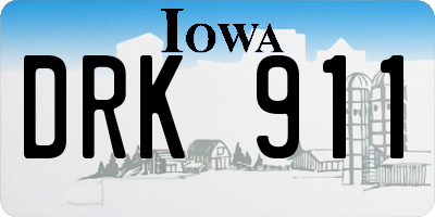 IA license plate DRK911