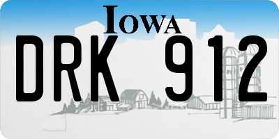 IA license plate DRK912