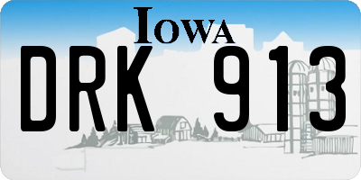 IA license plate DRK913