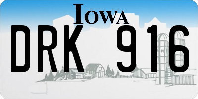 IA license plate DRK916