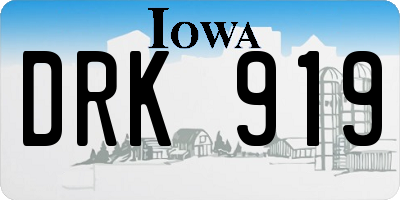 IA license plate DRK919