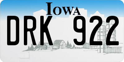 IA license plate DRK922